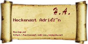 Heckenast Adrián névjegykártya